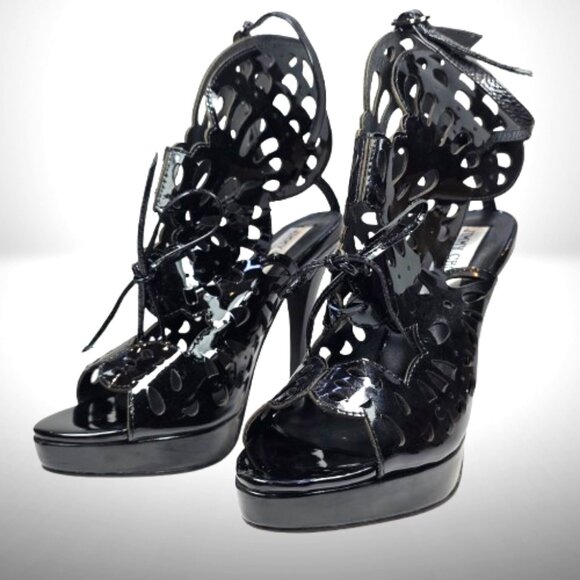 Jimmy Choo Patent Leather Gladiator Sandals Size: 37 - New - Picture 4 of 14